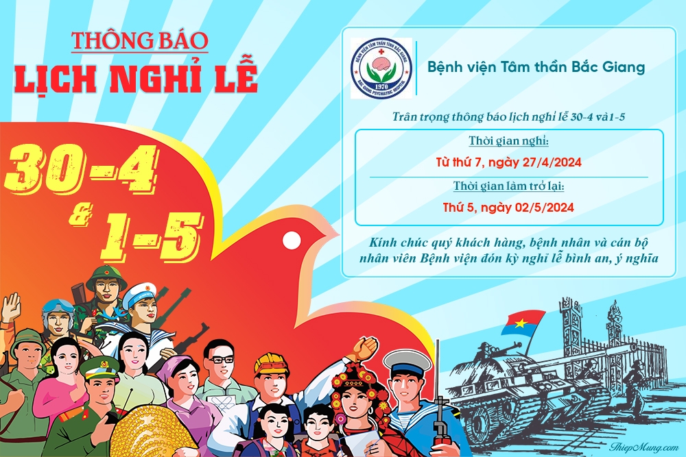 Thông báo lịch nghỉ lễ 30/4 và 1/5|https://benhvientamthanbacgiang.com/chi-tiet-tin-tuc/-/asset_publisher/M0UUAFstbTMq/content/thong-bao-lich-nghi-le-30-4-va-1-5